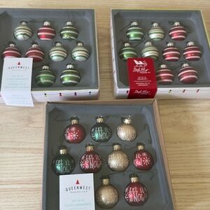 Holiday Mini Ornament Set - Red, Green, Gold